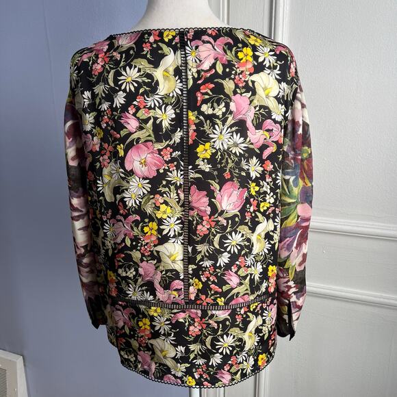 3.1 Phillip Lim Silk Floral Top Cold Shoulder Meadow Flower Spring Womens Size 8 - Picture 2 of 14